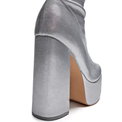 KOI footwear The Redemption Plus Size Thigh High Boots - Silver<Women'S Heeled Boots