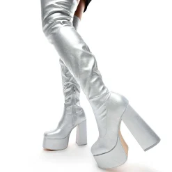 KOI footwear The Redemption Plus Size Thigh High Boots - Silver<Women'S The Long Boot