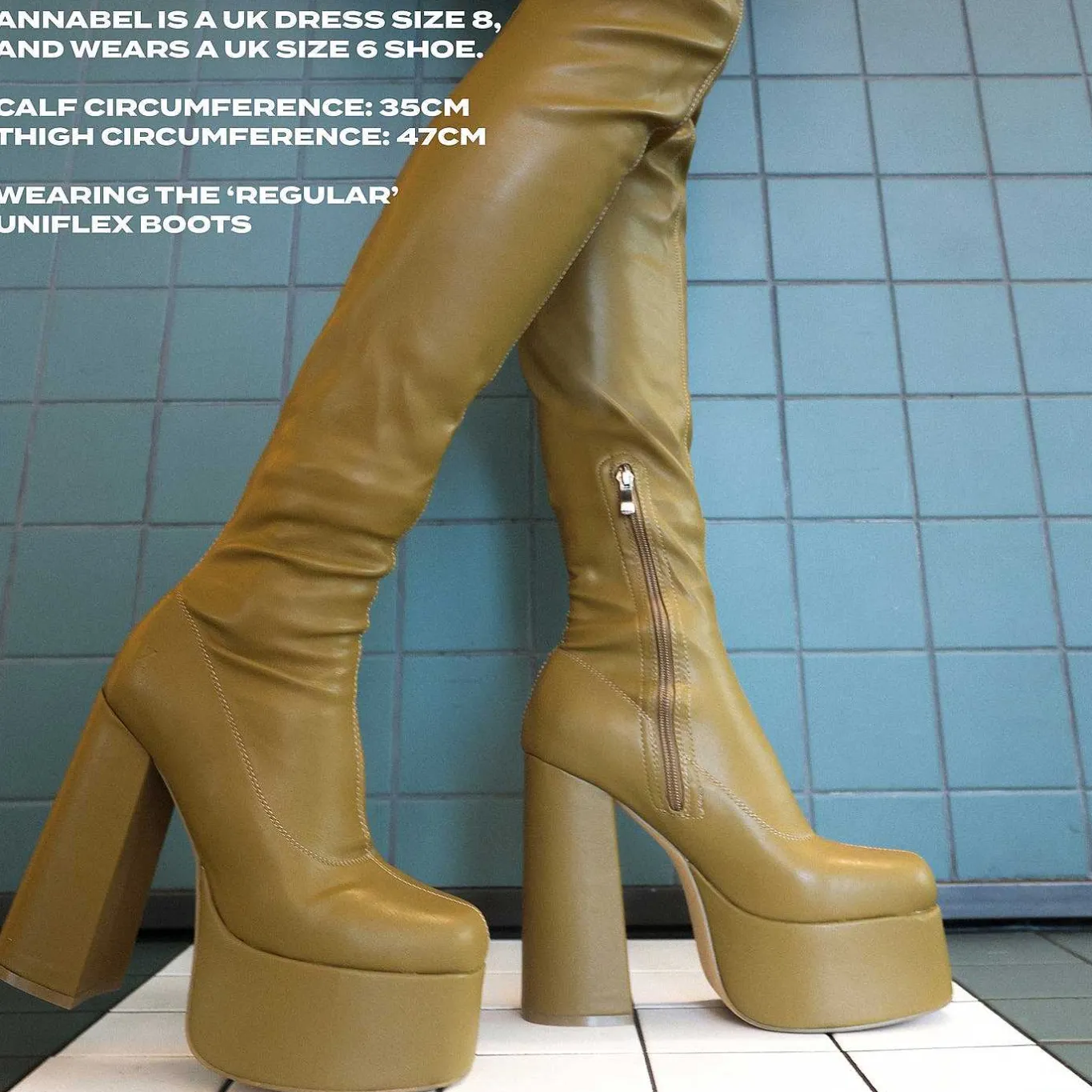 KOI footwear The Redemption Stretch Thigh High Boots - Khaki<Women'S The Platform Boot