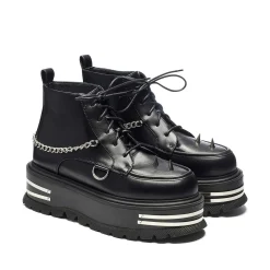KOI footwear The Silence Men'S Platform Grunge Boots - Black<Men'S Ankle Boots