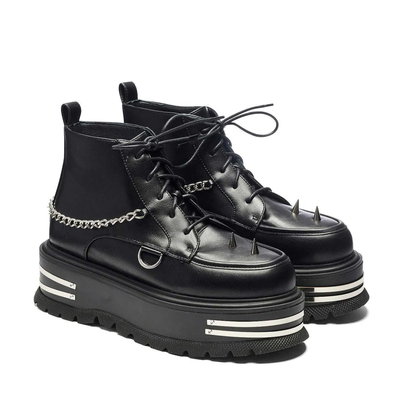 KOI footwear The Silence Men'S Platform Grunge Boots - Black<Men'S Black Boots