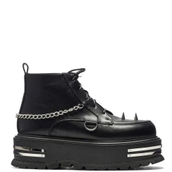 KOI footwear The Silence Men'S Platform Grunge Boots - Black<Men'S Black Boots