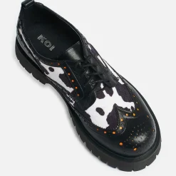 KOI footwear Tibia Cow Print Men'S Derby Shoes<Men'S Lace Up