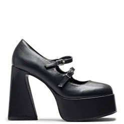 KOI footwear Zeba Black Platform Heels<Women'S Heeled Mary Janes