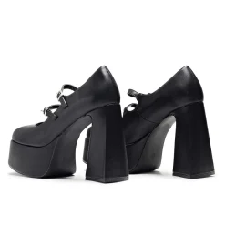 KOI footwear Zeba Black Platform Heels<Women'S Heeled Mary Janes